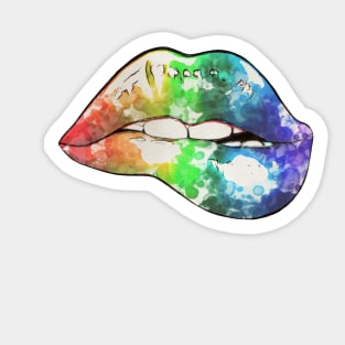 Rainbow Lips 1 Sticker